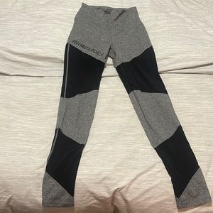 doughnuts & deadlifts heather gray mesh leggings